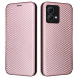 Motorola Moto G84 Etui Karbonfibertekstur Rosegull