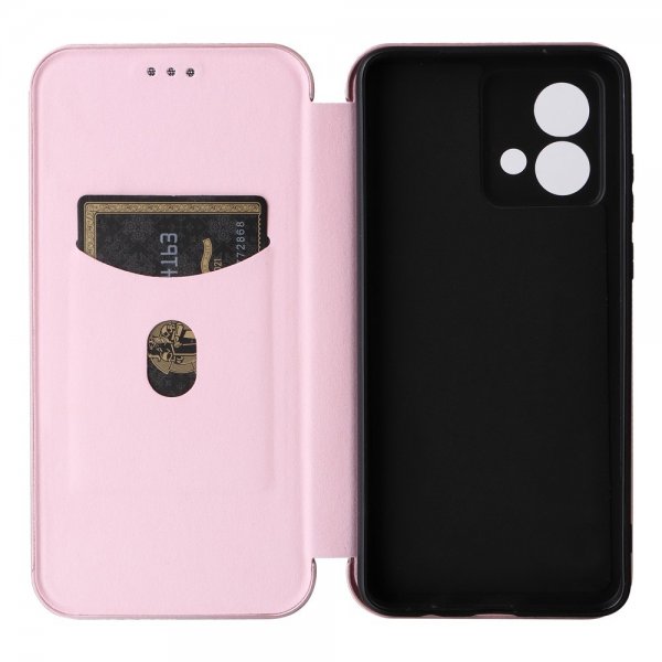 Motorola Moto G84 Etui Karbonfibertekstur Rosegull