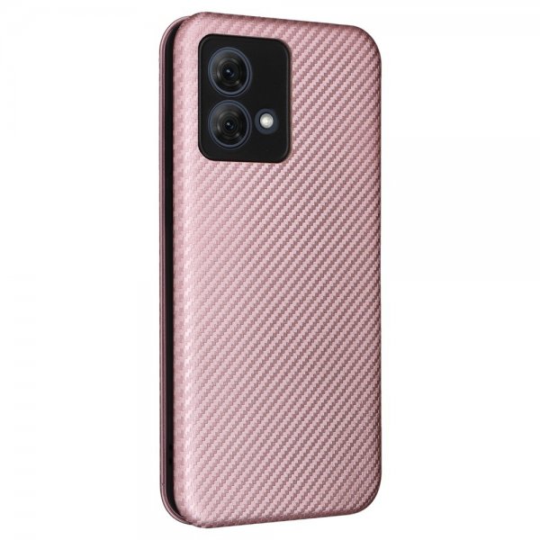 Motorola Moto G84 Etui Karbonfibertekstur Rosegull