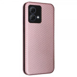 Motorola Moto G84 Etui Karbonfibertekstur Rosegull