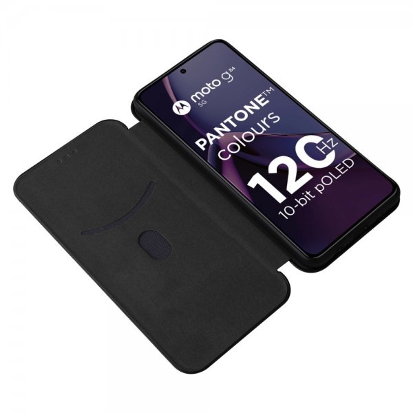 Motorola Moto G84 Etui Karbonfibertekstur Svart