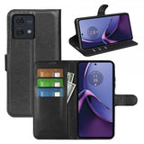 Motorola Moto G84 Etui Litchi Svart