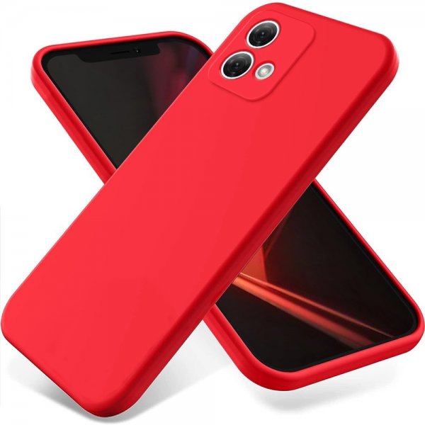 Motorola Moto G84 Deksel med Stropp Silikon Rød
