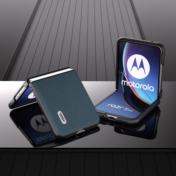 ABEEL Motorola Razr 40 Ultra Deksel Ekte Skinn Grønn
