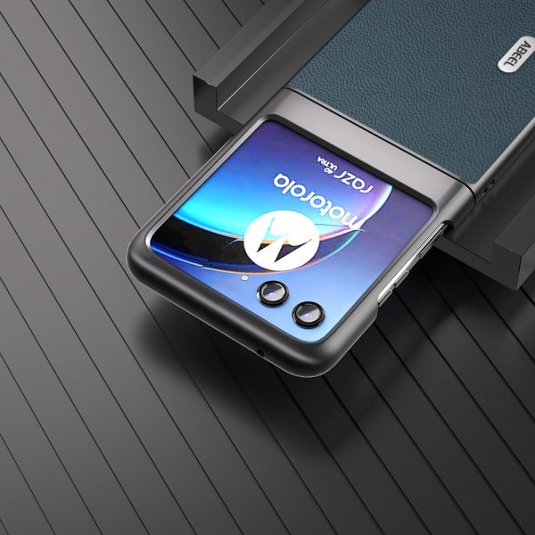 ABEEL Motorola Razr 40 Ultra Deksel Ekte Skinn Grønn