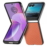 Motorola Razr 40 Ultra Deksel Karbonfibertekstur Brun