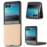 Motorola Razr 40 Ultra Deksel Karbonfibertekstur Khaki