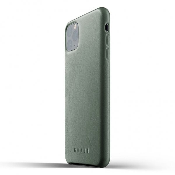 Mujjo iPhone 11 Pro Max Deksel Full Leather Case Slate Green