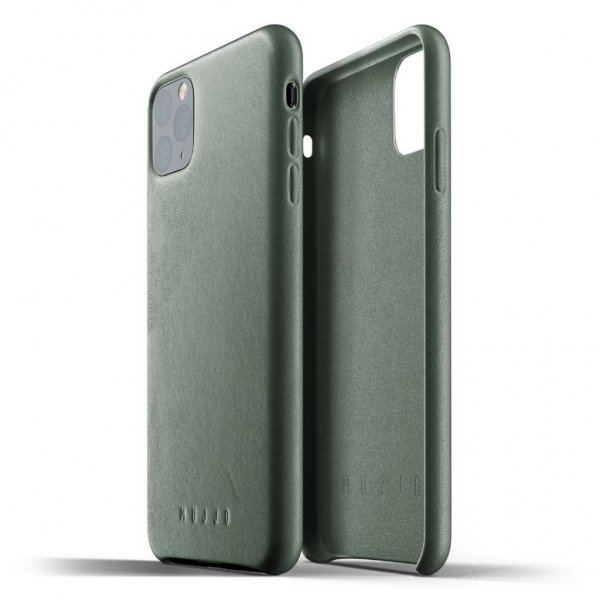 Mujjo iPhone 11 Pro Max Deksel Full Leather Case Slate Green