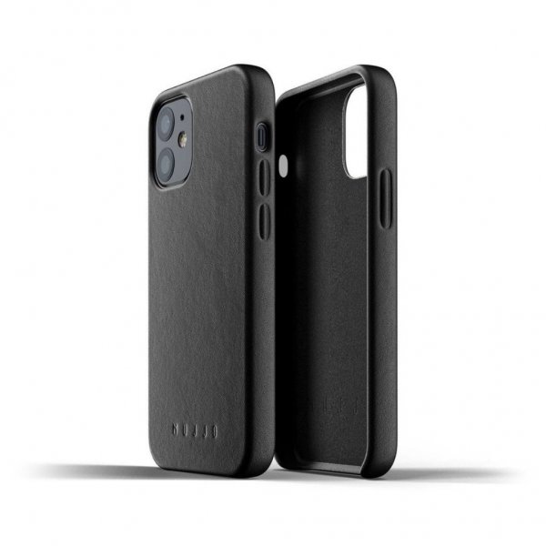 Mujjo iPhone 12 Mini Deksel Full Leather Case Svart