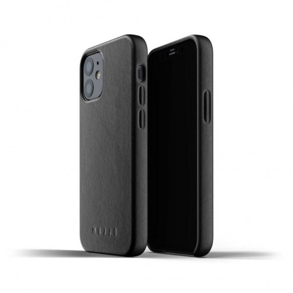 Mujjo iPhone 12 Mini Deksel Full Leather Case Svart