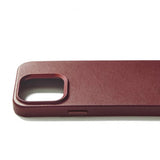 Mujjo iPhone 15 Pro Deksel Full Leather Case MagSafe Burgundy