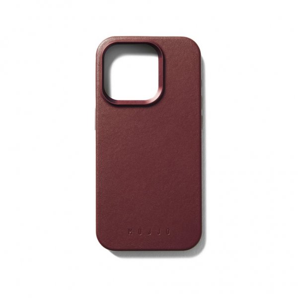 Mujjo iPhone 15 Pro Deksel Full Leather Case MagSafe Burgundy