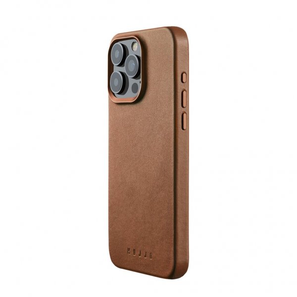 Mujjo iPhone 15 Pro Max Deksel Full Leather Case MagSafe Dark Tan