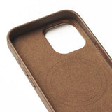 Mujjo iPhone 16 Deksel Full Leather Case Dark Tan