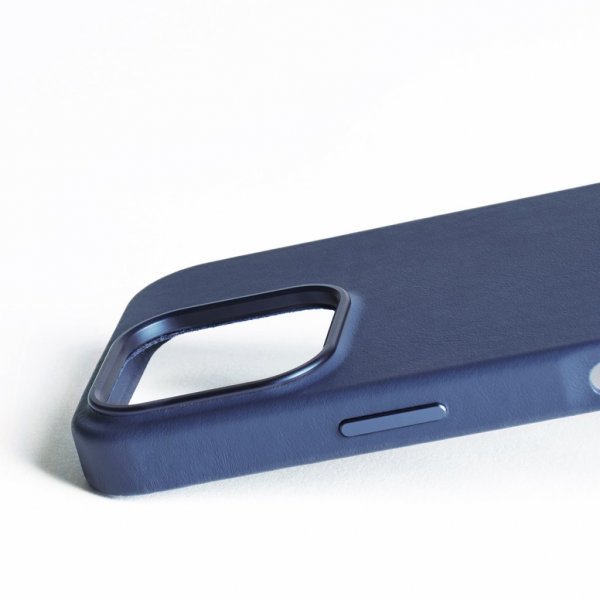 Mujjo iPhone 16 Pro Deksel Full Leather Case Monaco Blue
