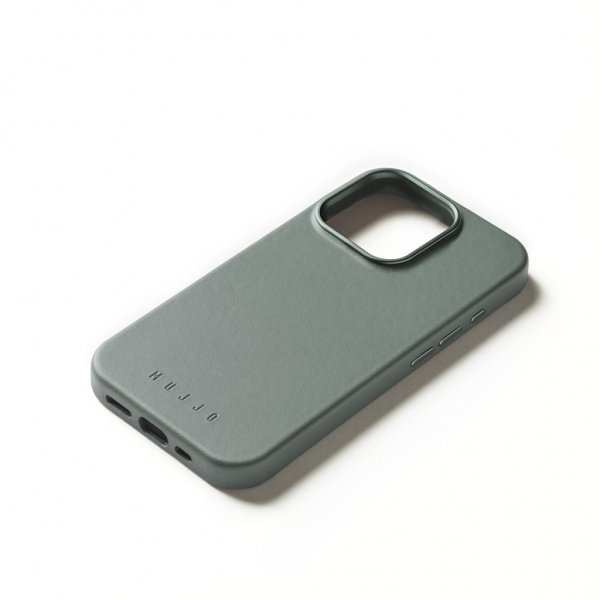 Mujjo iPhone 16 Pro Deksel Full Leather Case Green Smoke