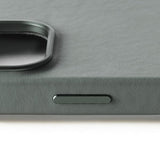 Mujjo iPhone 16 Pro Deksel Full Leather Case Green Smoke