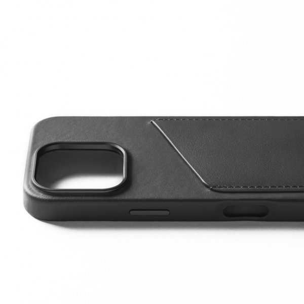 Mujjo iPhone 16 Pro Deksel Full Leather Wallet Case Svart