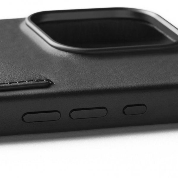 Mujjo iPhone 16 Pro Deksel Full Leather Wallet Case Svart