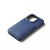 Mujjo iPhone 16 Pro Deksel Full Leather Wallet Case Monaco Blue