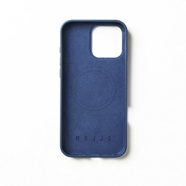 Mujjo iPhone 16 Pro Max Deksel Full Leather Case Monaco Blue