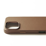 Mujjo iPhone 16 Pro Max Deksel Full Leather Case Dark Tan