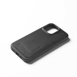 Mujjo iPhone 16 Pro Max Deksel Full Leather Wallet Case Svart