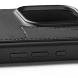 Mujjo iPhone 16 Pro Max Deksel Full Leather Wallet Case Svart