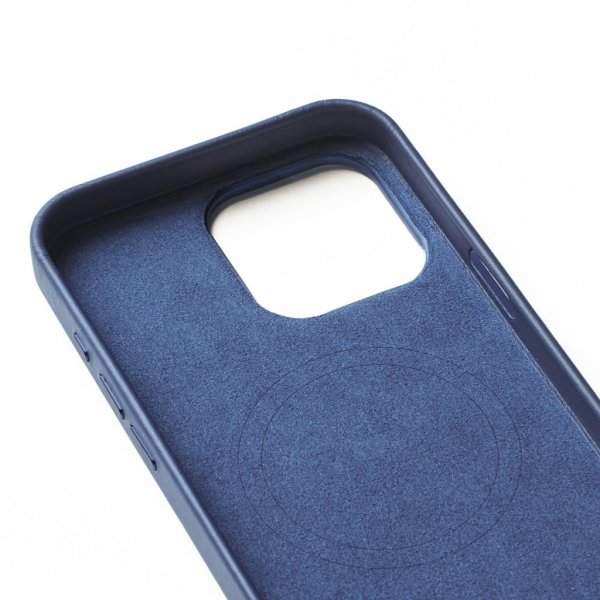 Mujjo iPhone 16 Pro Max Deksel Full Leather Wallet Case Monaco Blue