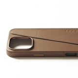 Mujjo iPhone 16 Pro Max Deksel Full Leather Wallet Case Dark Tan