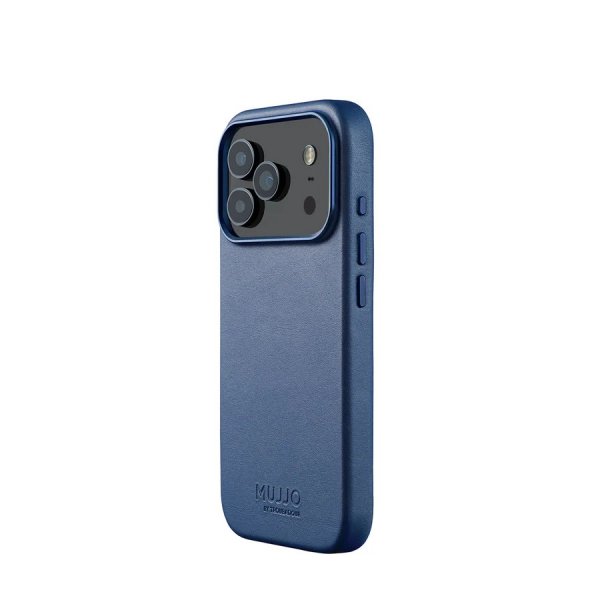 Mujjo iPhone 17 Pro Deksel Full Leather Case MagSafe Monaco Blue