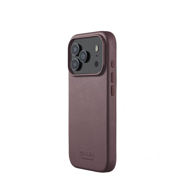 Mujjo iPhone 17 Pro Deksel Full Leather Case MagSafe Bronze Red