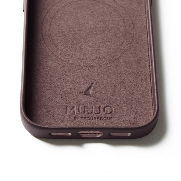 Mujjo iPhone 17 Pro Deksel Full Leather Case MagSafe Bronze Red
