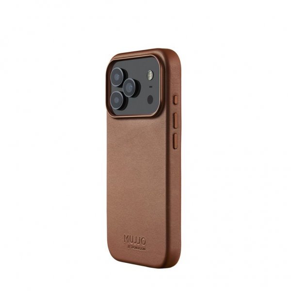 Mujjo iPhone 17 Pro Deksel Full Leather Case MagSafe Tan
