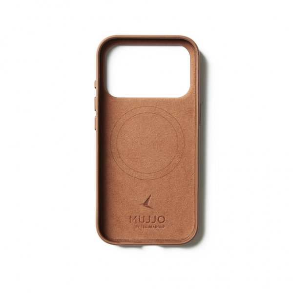 Mujjo iPhone 17 Pro Deksel Full Leather Wallet Case MagSafe Tan