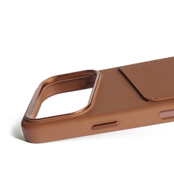 Mujjo iPhone 17 Pro Deksel Full Leather Wallet Case MagSafe Tan