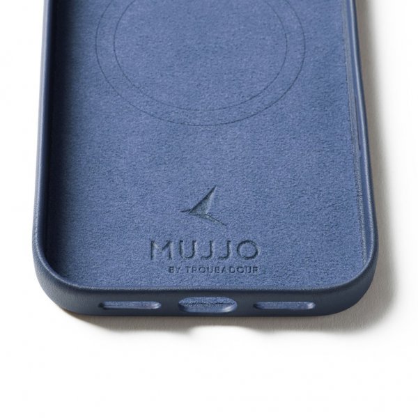 Mujjo iPhone 17 Pro Max Deksel Full Leather Case MagSafe Monaco Blue