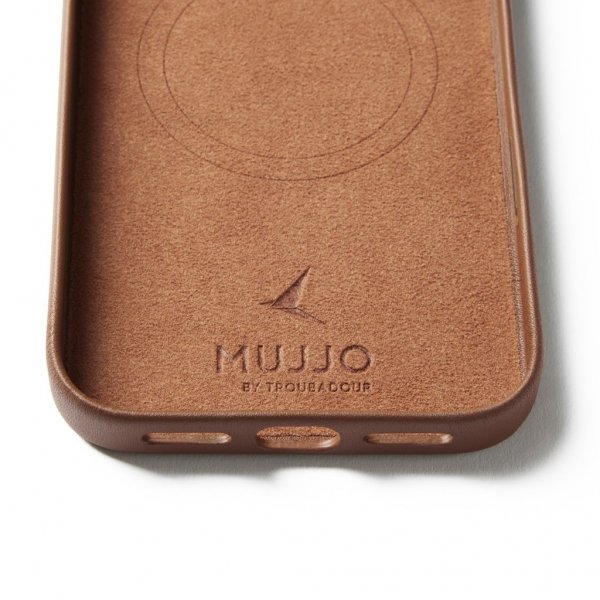 Mujjo iPhone 17 Pro Max Deksel Full Leather Case MagSafe Tan