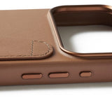 Mujjo iPhone 17 Pro Max Deksel Full Leather Wallet Case MagSafe Tan