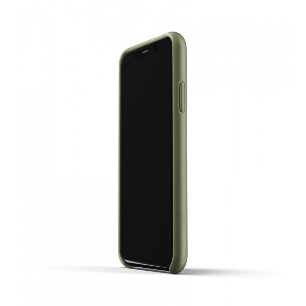 Mujjo iPhone Xr Deksel Full Leather Wallet Case Olive