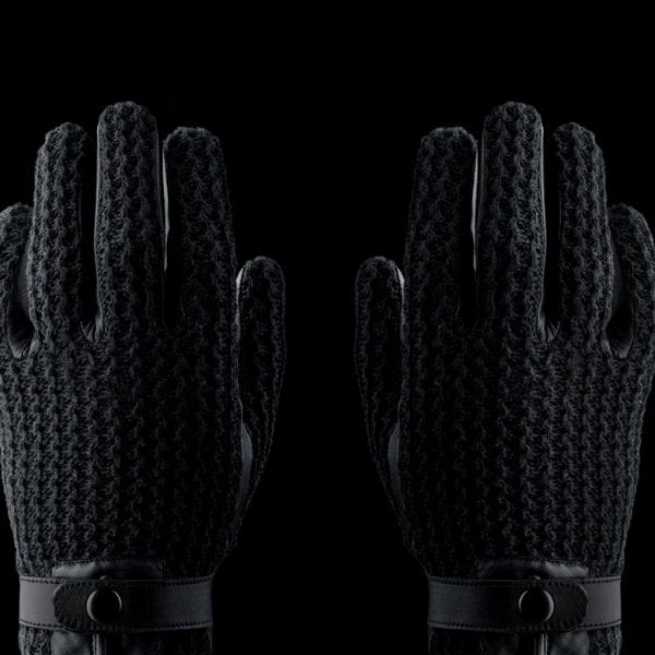 Mujjo Leather Crochet Touchscreen Gloves Size 8