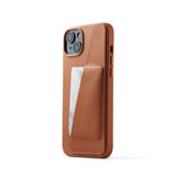 Mujjo iPhone 14 Plus Deksel Full Leather Wallet Case Tan