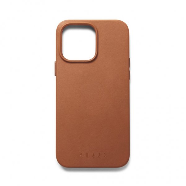 Mujjo iPhone 14 Pro Max Deksel Full Leather Case MagSafe Tan