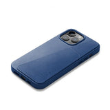 Mujjo iPhone 14 Pro Max Deksel Full Leather Wallet Case Monaco Blue