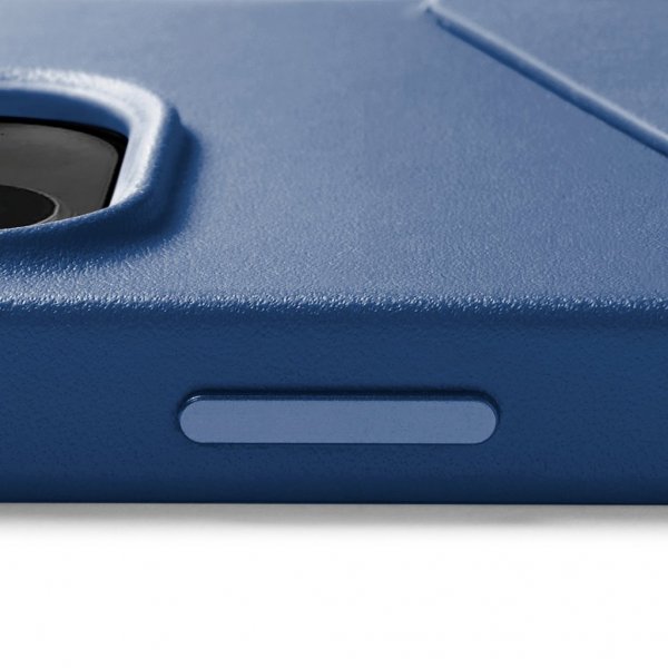 Mujjo iPhone 14 Pro Max Deksel Full Leather Wallet Case Monaco Blue