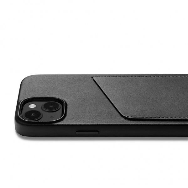 Mujjo iPhone 14 Deksel Full Leather Wallet Case Svart