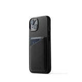Mujjo iPhone 14 Deksel Full Leather Wallet Case Monaco Blue
