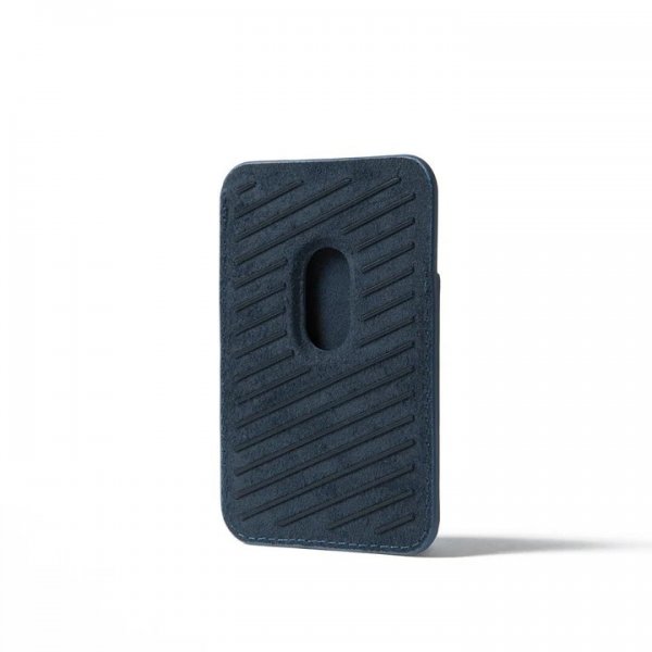 Mujjo Kortholder Full Leather Magnetic Wallet Steel Blue