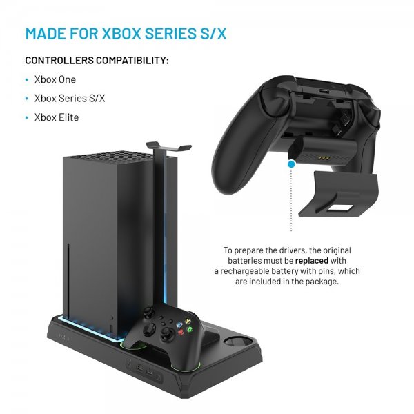 Fixed Multifunctional Docking Station Xbox Series X/Series S Svart